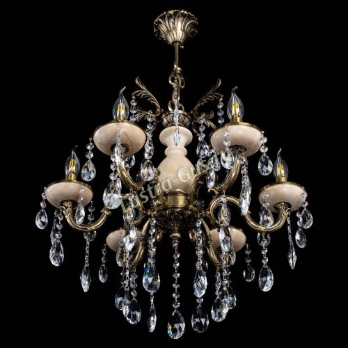 Люстра бронзовая Алфея №6 с камнем шар в Иваново Гусь Хрустальный