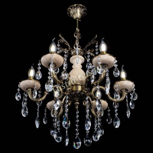 Люстра бронзовая Алфея №6 с камнем шар в Иваново Гусь Хрустальный