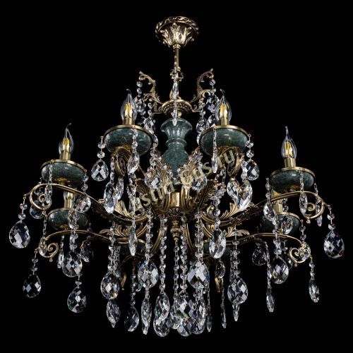 Люстра бронзовая Алфея Малахит №8 баден в Иваново Гусь Хрустальный
