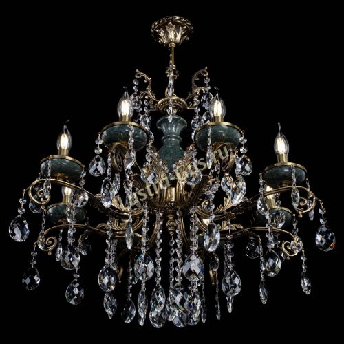 Люстра бронзовая Алфея Малахит №8 баден в Иваново Гусь Хрустальный