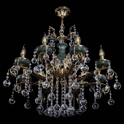 Люстра бронзовая Алфея Малахит №8 шар в Иваново Гусь Хрустальный