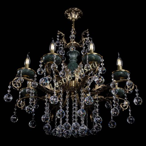 Люстра бронзовая Алфея Малахит №8 шар в Иваново Гусь Хрустальный