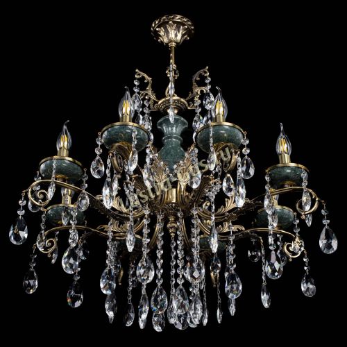 Люстра бронзовая Алфея Малахит №8 журавлик в Иваново Гусь Хрустальный