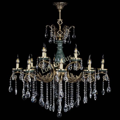Люстра бронзовая Алфея Малахит №12 баден в Иваново Гусь Хрустальный