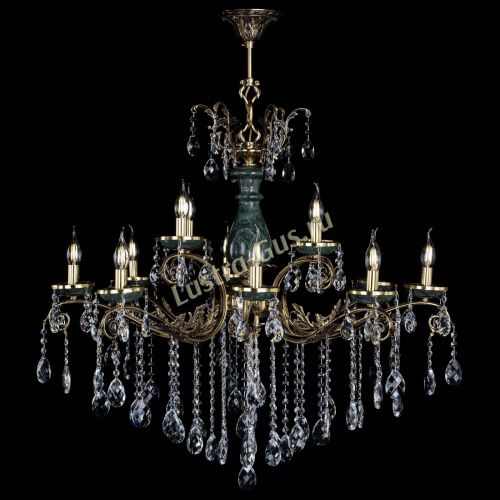 Люстра бронзовая Алфея Малахит №12 баден в Иваново Гусь Хрустальный