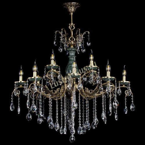 Люстра бронзовая Алфея Малахит №12 баден в Иваново Гусь Хрустальный