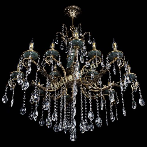 Люстра бронзовая Алфея Малахит №12 баден в Иваново Гусь Хрустальный