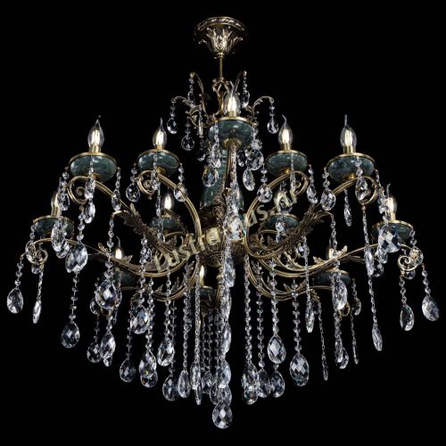 Люстра бронзовая Алфея Малахит №12 баден в Иваново Гусь Хрустальный