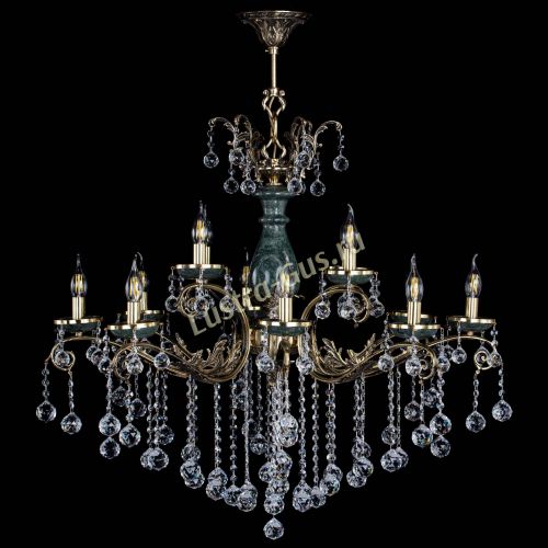 Люстра бронзовая Алфея Малахит №12 шар в Иваново Гусь Хрустальный