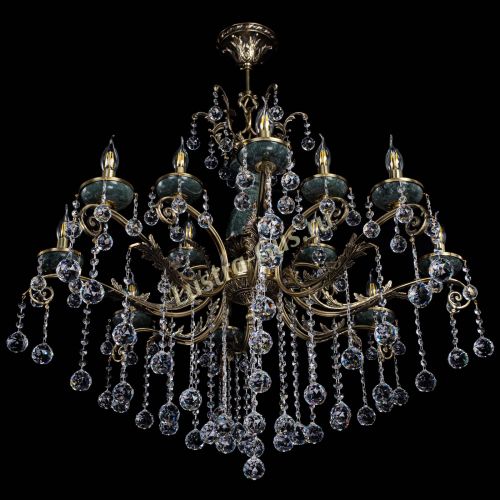 Люстра бронзовая Алфея Малахит №12 шар в Иваново Гусь Хрустальный