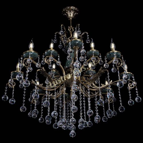 Люстра бронзовая Алфея Малахит №12 шар в Иваново Гусь Хрустальный