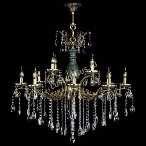 Люстра бронзовая Алфея Малахит №12 журавлик в Иваново Гусь Хрустальный