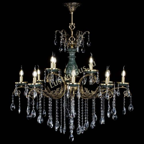 Люстра бронзовая Алфея Малахит №12 журавлик в Иваново Гусь Хрустальный