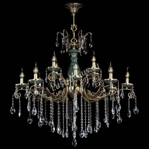 Люстра бронзовая Алфея Малахит №12 журавлик в Иваново Гусь Хрустальный