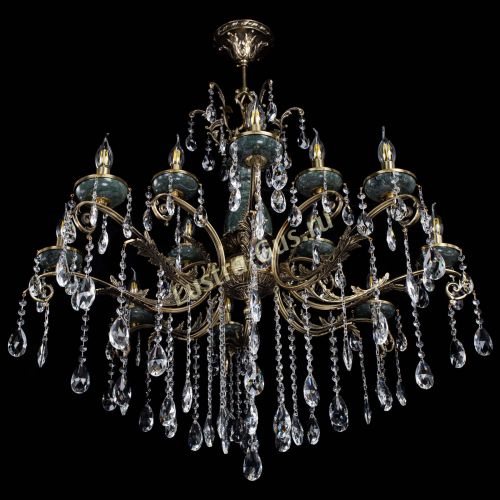 Люстра бронзовая Алфея Малахит №12 журавлик в Иваново Гусь Хрустальный