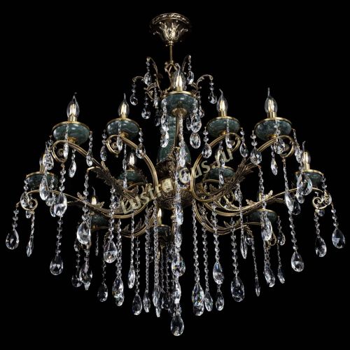 Люстра бронзовая Алфея Малахит №12 журавлик в Иваново Гусь Хрустальный