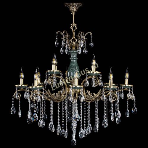 Люстра бронзовая Алфея Малахит №12 звездочка в Иваново Гусь Хрустальный