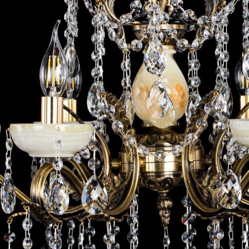 Люстра бронзовая Алфея Оникс №6 баден в Иваново Гусь Хрустальный