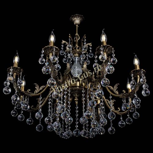 Люстра бронзовая Кассандра Алфея №8/2 шар в Иваново Гусь Хрустальный