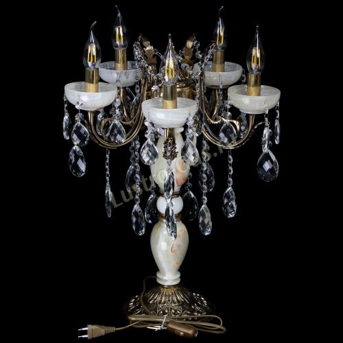 Настольная лампа Антик №5 с камнем в Иваново Гусь Хрустальный