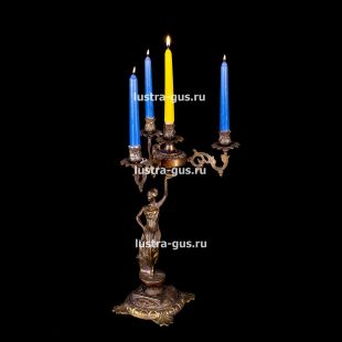 Подсвечник из бронзы Изабелла богиня 4 свечи