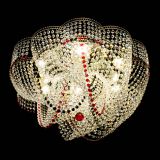Люстра Есения черно-красная, диаметр - 600 мм, цвет - золото, Люстры Гусь Хрустальный